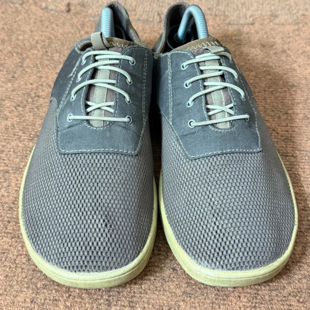 OluKai Nohea Moku Mens 10 Gray Mesh Water Ready Boat Shoes Sneakers Drop-In Heel